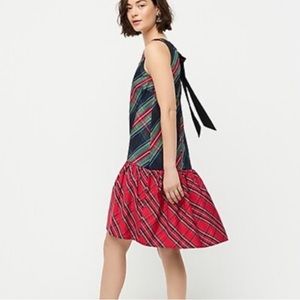 J.Crew Sleeveless Taffeta Dress in Mixed Stewart Tartan